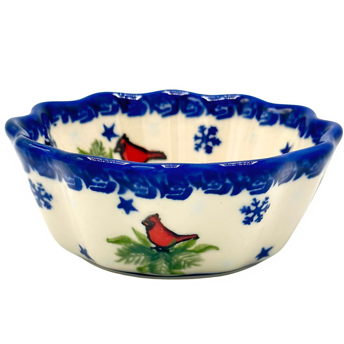 Polish Pottery Festive Cardinal Mini Bowl
