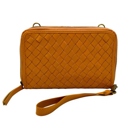 Joyn Honey Hand Woven Crossbody Wallet