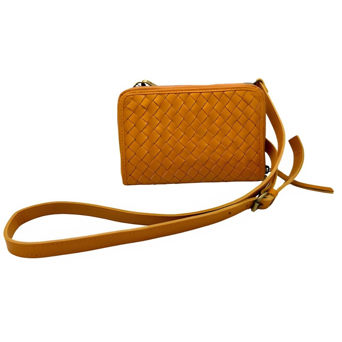 Joyn Honey Hand Woven Crossbody Wallet