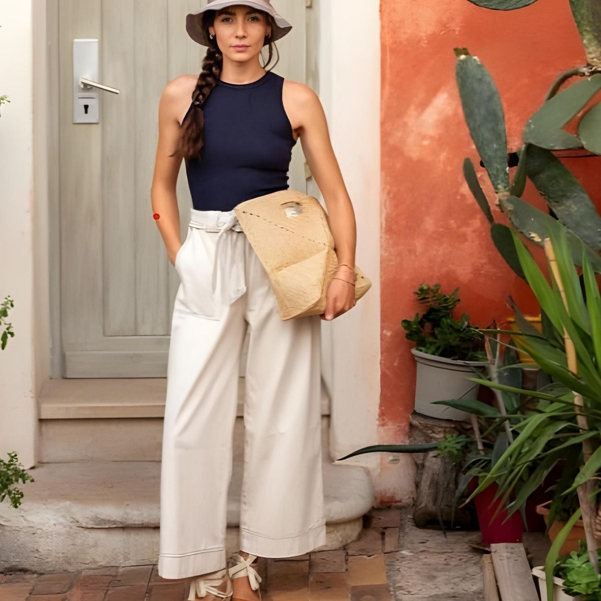 Mersea Sammie Wide Leg Belted Pant - Bone