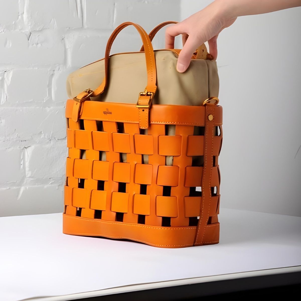 Uppdoo Venture Basket Tote - Apricot