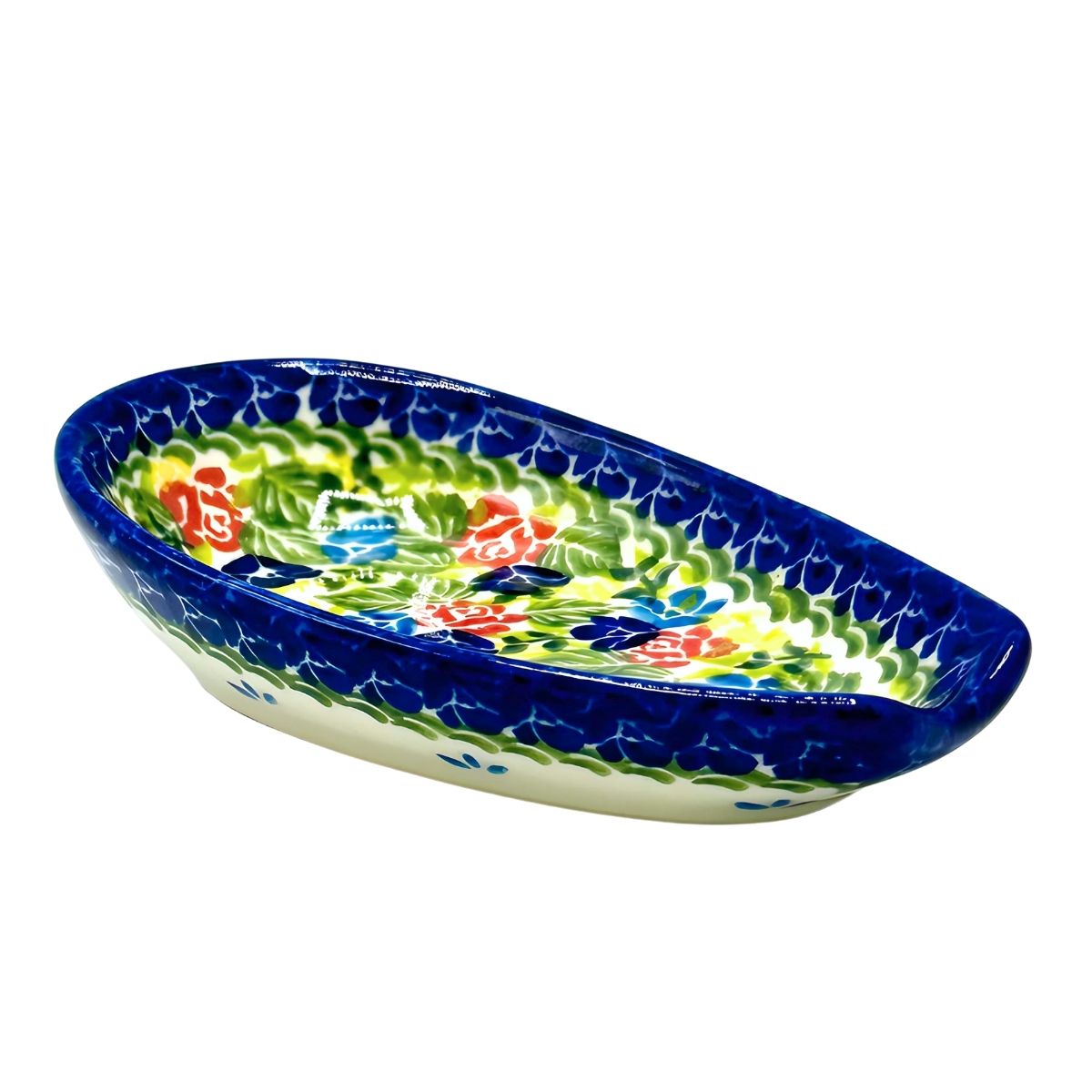 Polish Pottery Multi Flower Spoon Rest