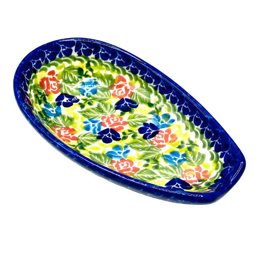 Polish Pottery Multi Flower Spoon Rest