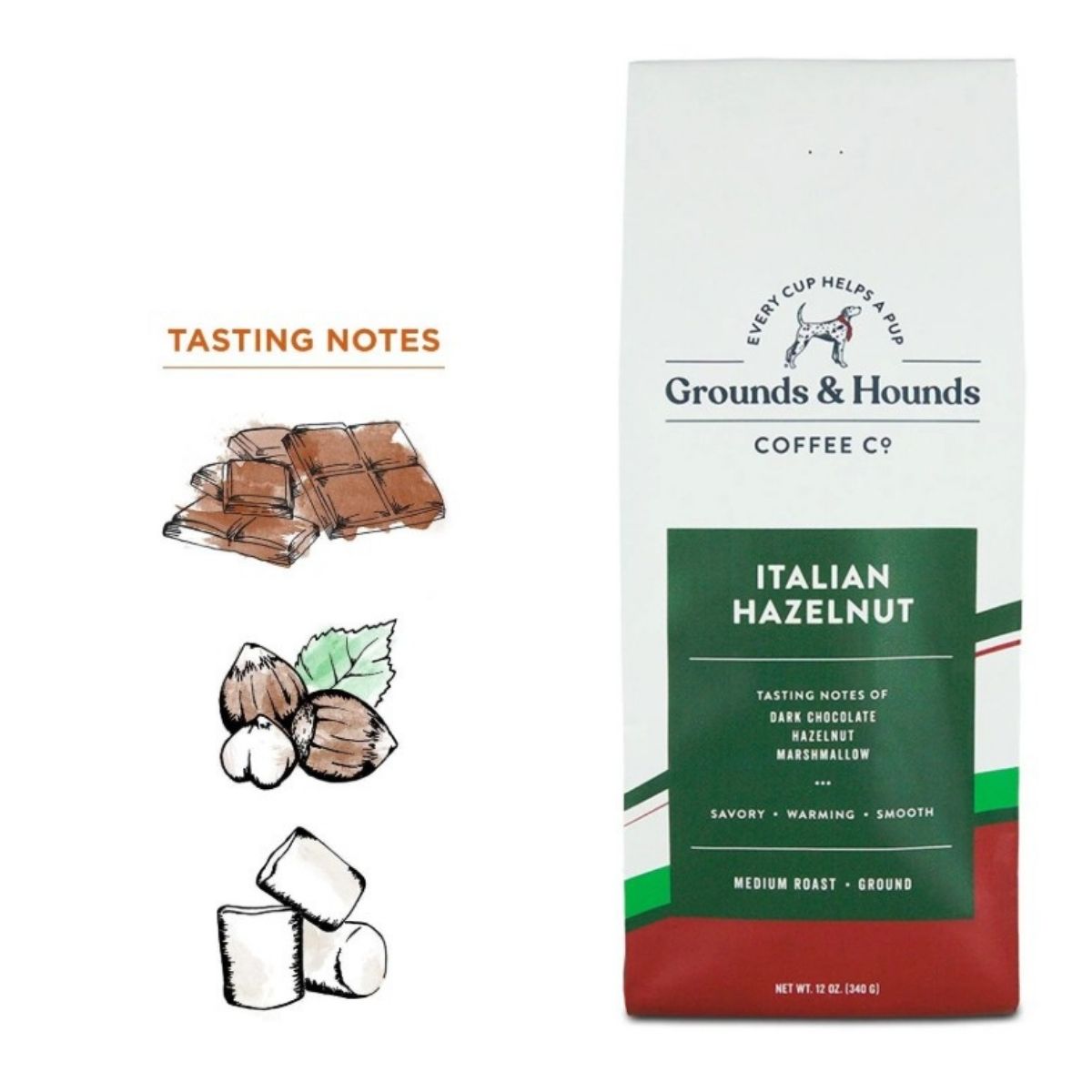 Grounds & Hounds Italian Hazelnut - Whole Bean