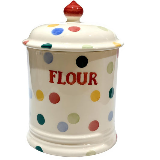 Emma Bridgewater Polka Dot Lidded Flour Canister - Retired