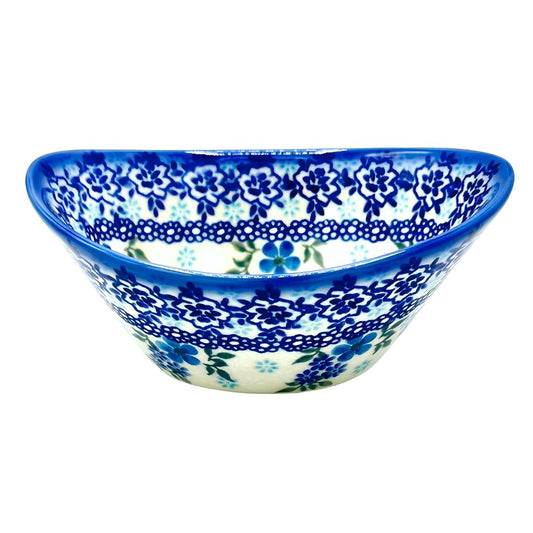 Polish Pottery Blue Floral Tub Bowl