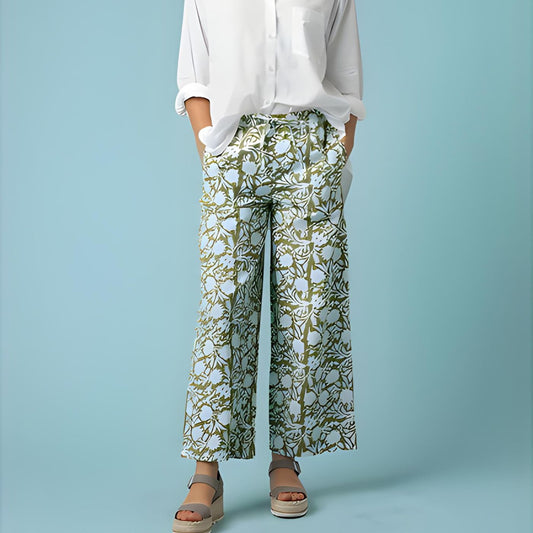and for Good Shore Pant - Floral Escape Olive Oil & Cerulean