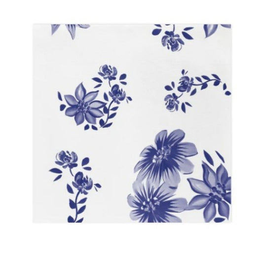 Vietri Papersoft Napkins Blue & White Floral Cocktail Napkins (Pack of 20)