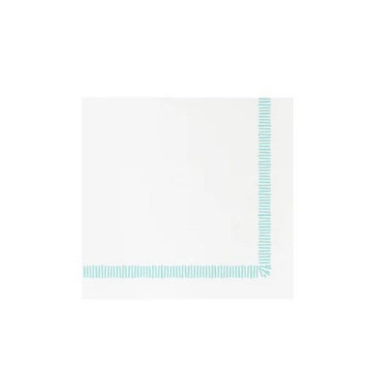 Vietri Papersoft Napkins Fringe Aqua Cocktail Napkins (Pack of 20)