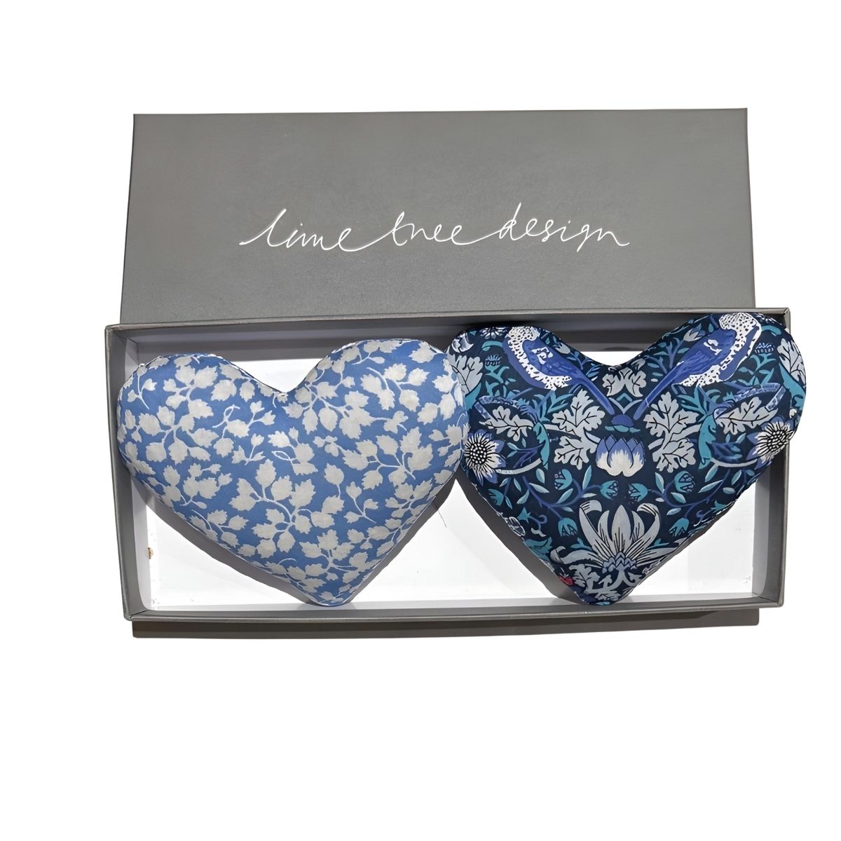 Lime Tree Design Box of 2 Lavender Hearts - Blue