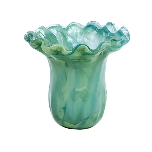 Vietri Onda Glass Green Small Tulip Vase