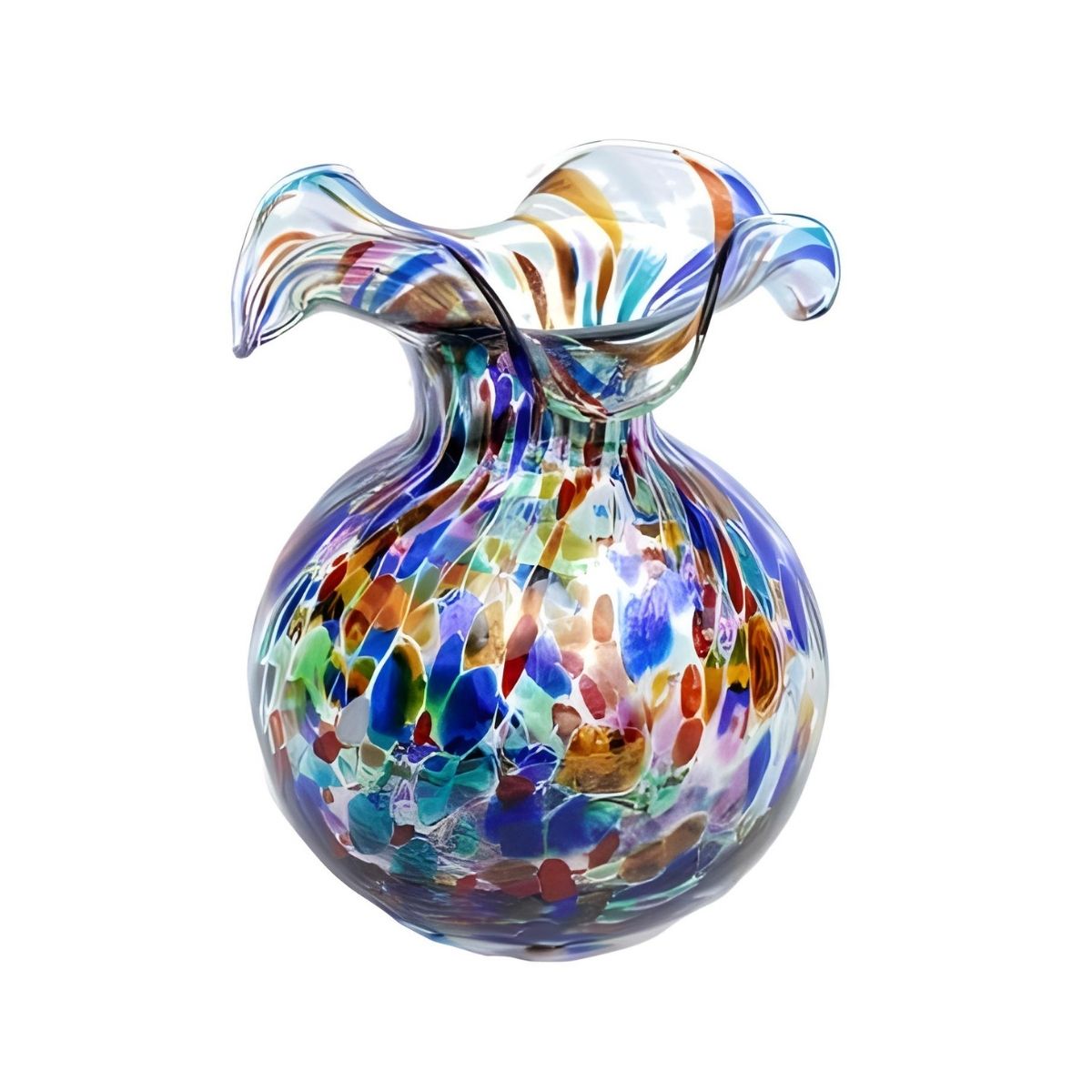 Vietri Hibiscus Glass Carnevale Bud Vase