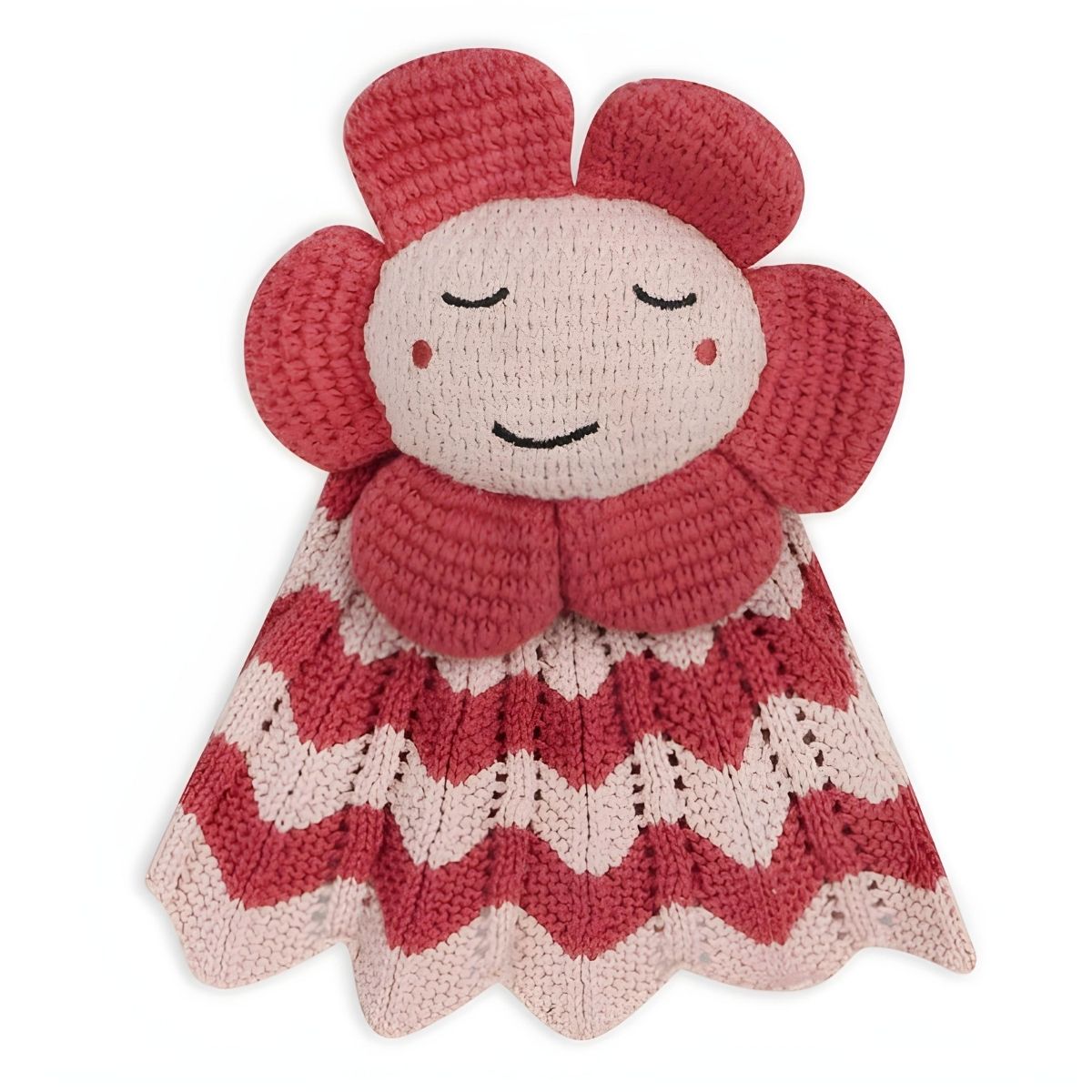 Viverano Organic Flower - Lovey Security Blanket Baby Toy - Pink