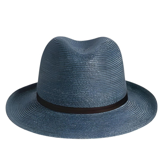 Travaux en Cours Denim Leather Tie Paper Hat