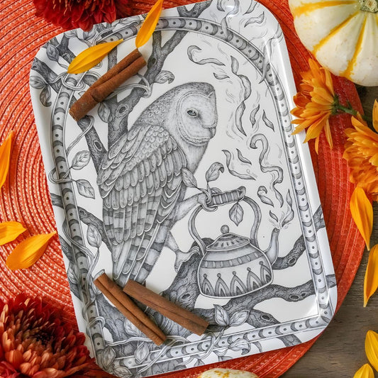 Twilight Tea - Owl Birch Tray