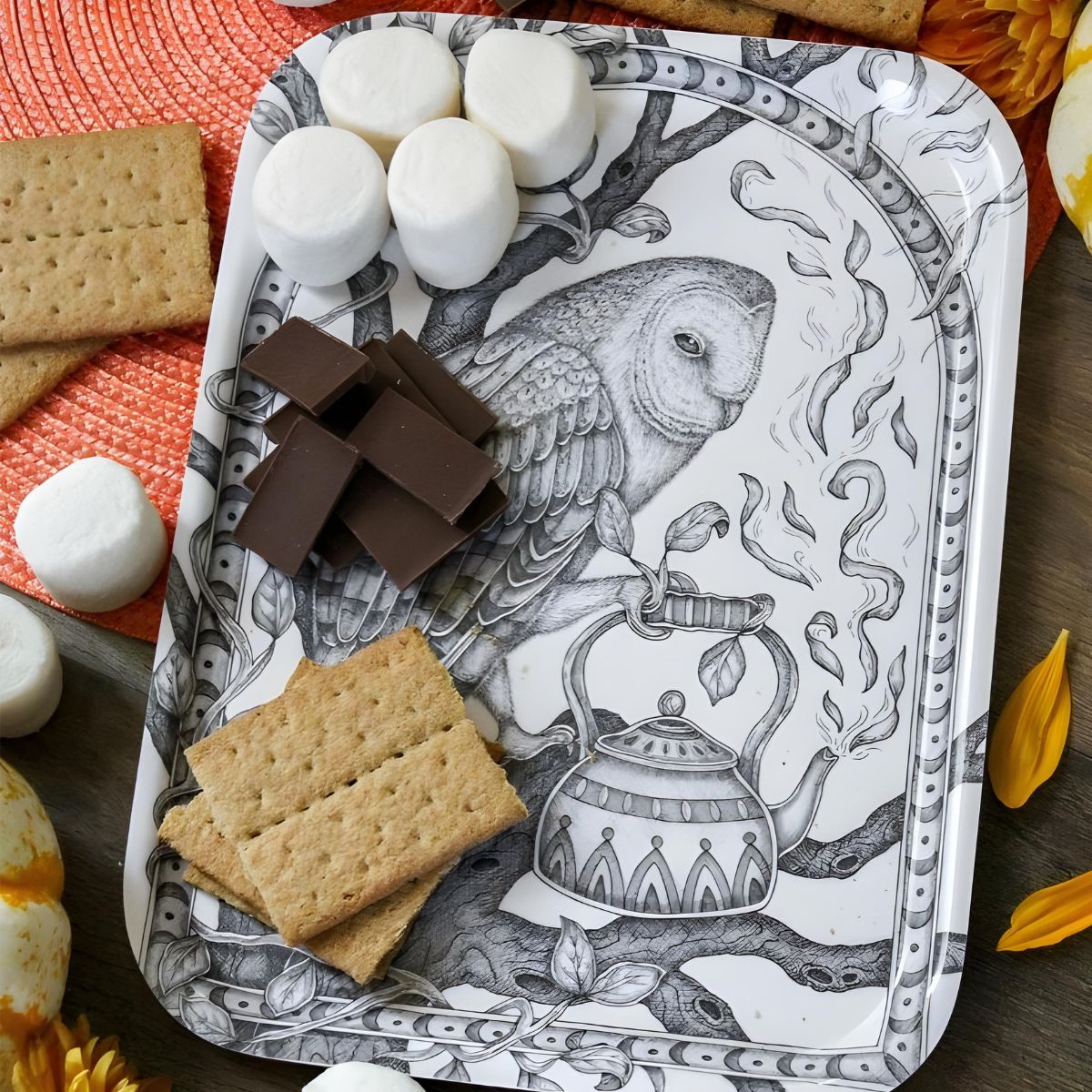 Twilight Tea - Owl Birch Tray