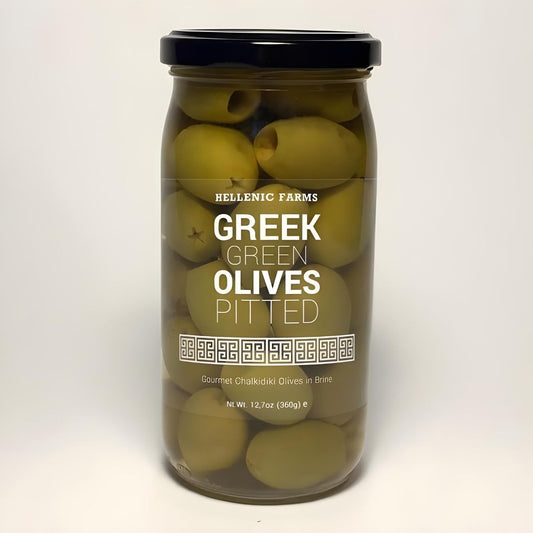 Hellenic Farms Greek Green Pitted Olives