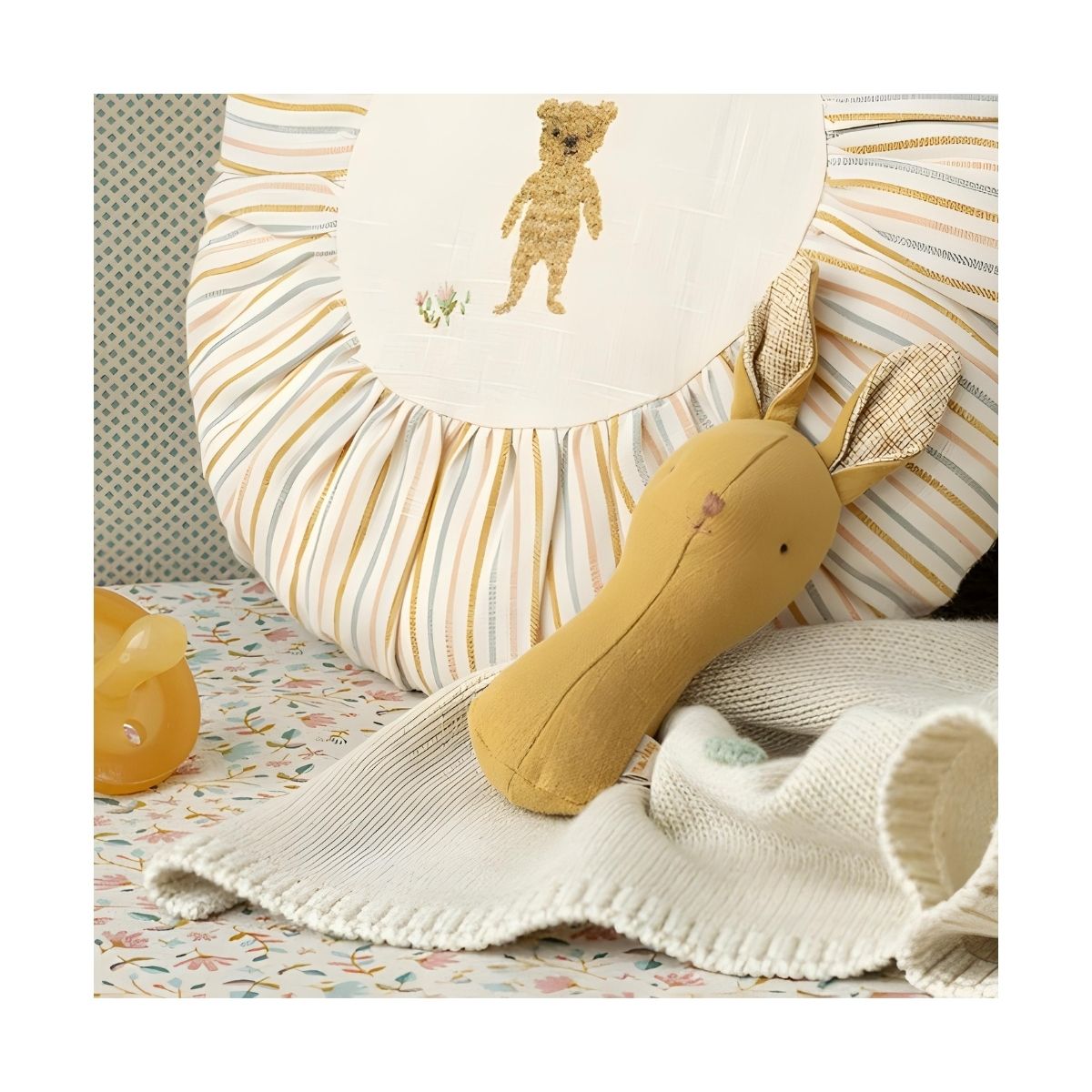 Maileg Lullaby Friend Rattles, Bunny - Dusty Yellow