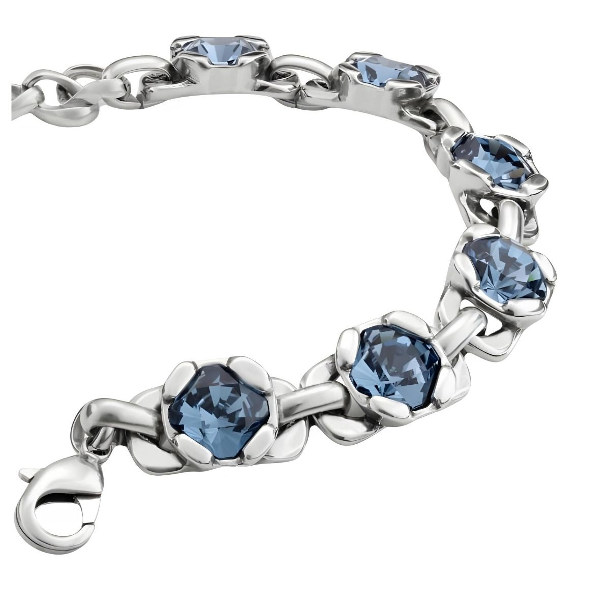 UNOde50 Link Chain Bracelet with Blue Crystal