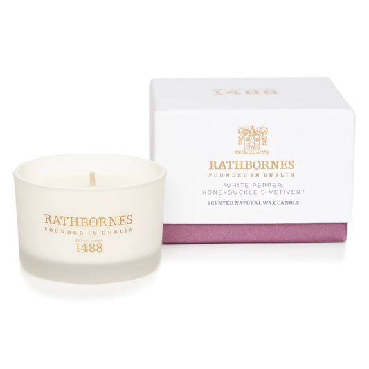 White Pepper, Honeysuckle & Vetivert Travel Candle