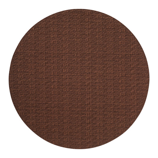 Wicker Chocolate Round Placemat Set/4