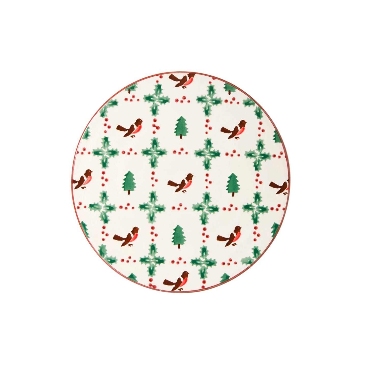 Winter Robin Footed Cake Plate 12 inch