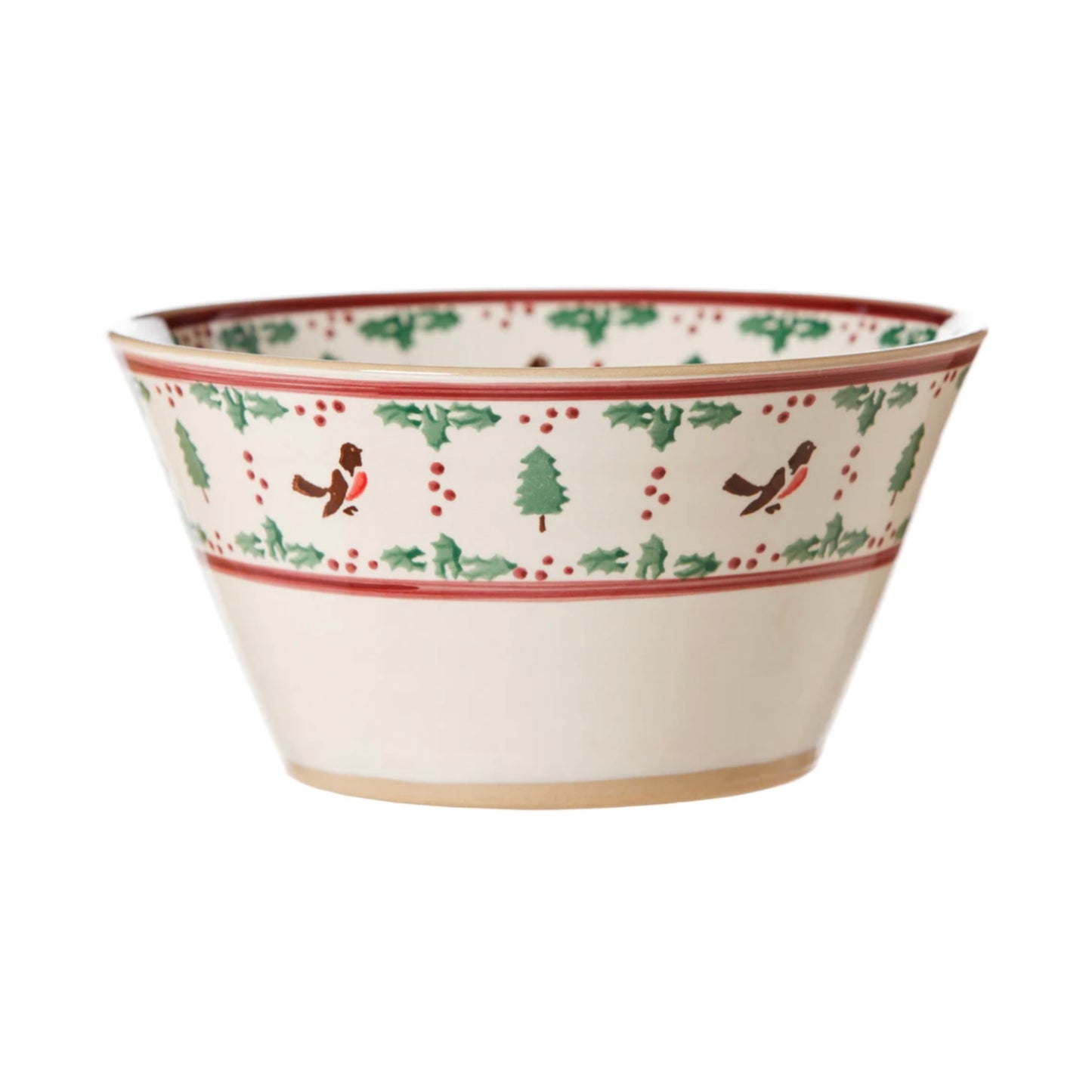 Winter Robin Large Angled Bowl