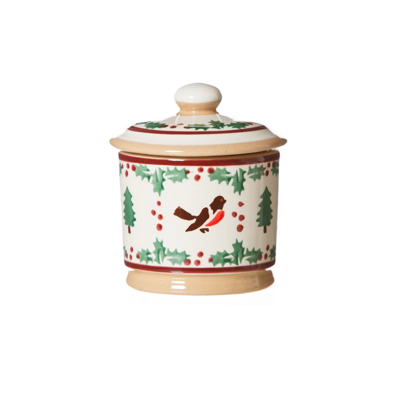 Winter Robin Lidded Sugar Pot