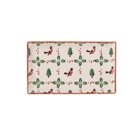 Winter Robin Medium Rectangle Plate