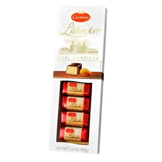 Carstens Dark Chocolate Lübecker Marzipan Mini Bars Box