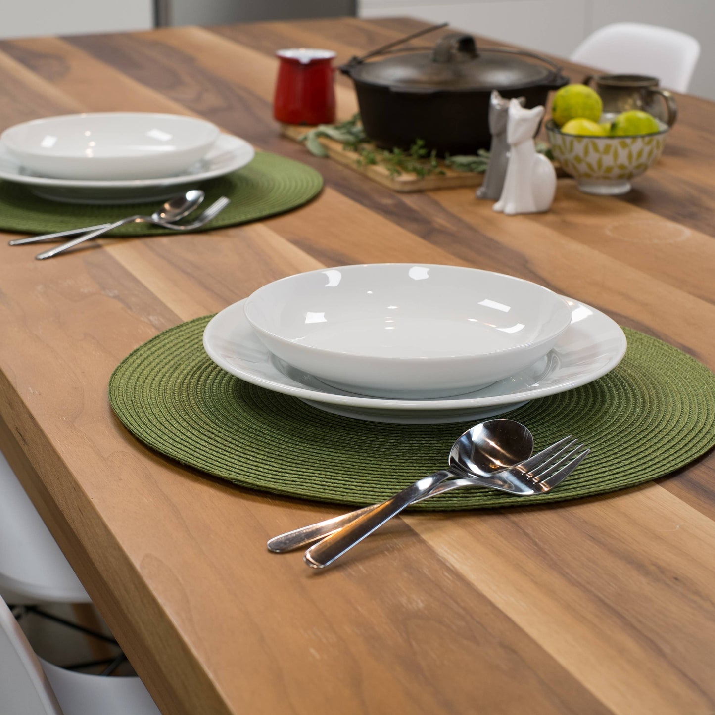 Disko Fir Green Round Placemat Set/4