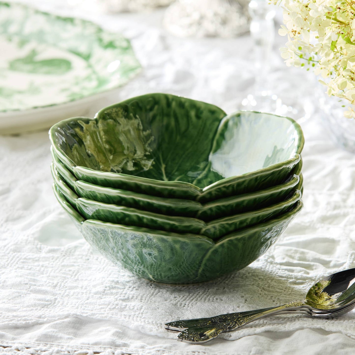 Le Jardin Cabbage 3-D Cereal Bowl - Set of 4