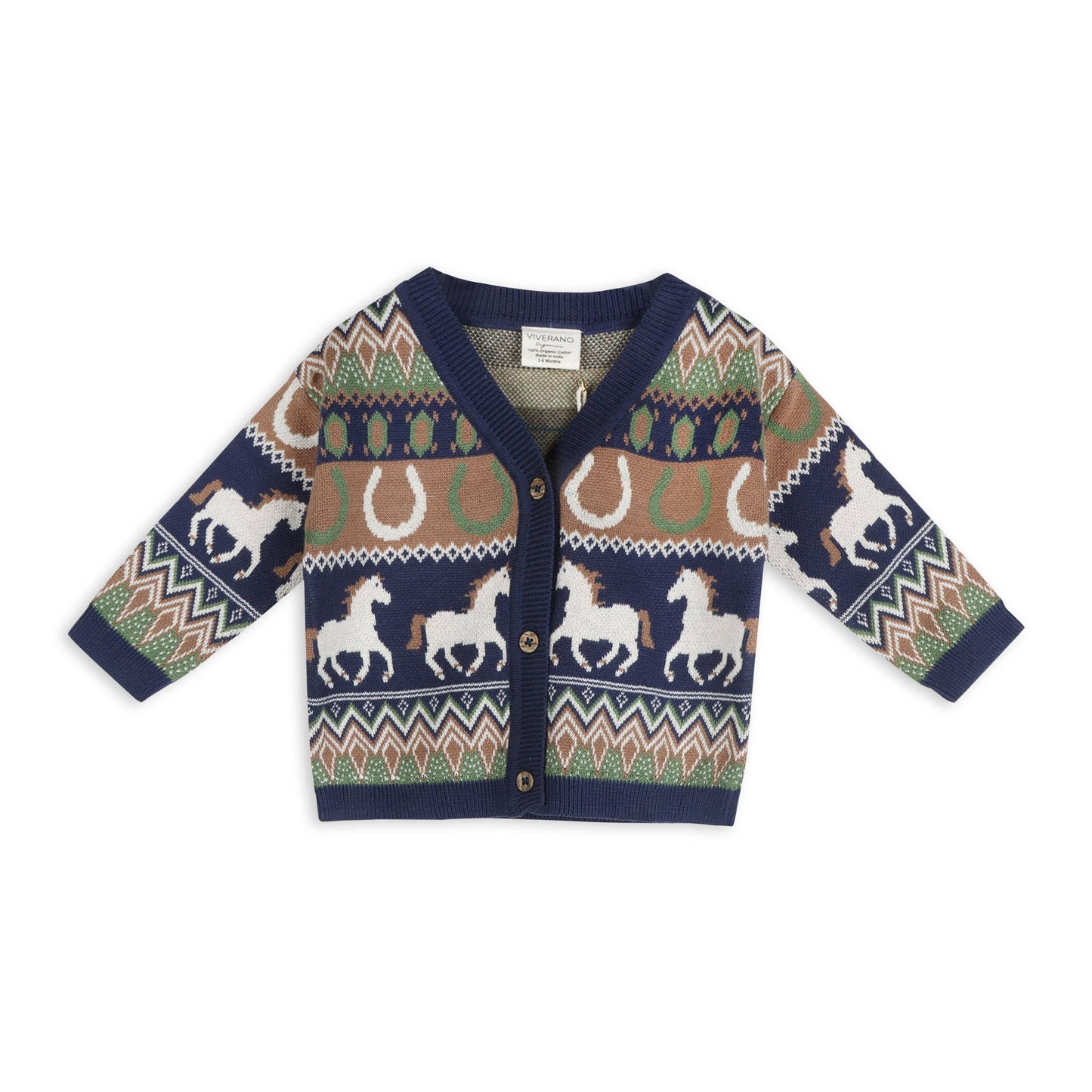 Viverano Organics - Western Jacquard Knit Baby Cardigan