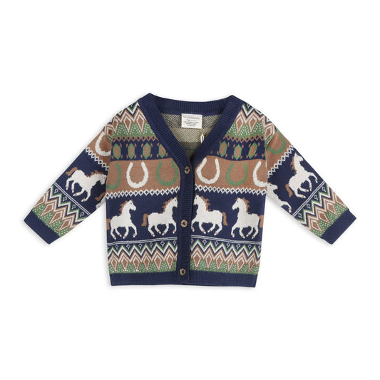 Viverano Organics - Western Jacquard Knit Baby Cardigan