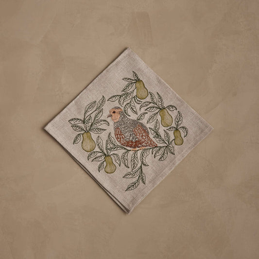 Coral & Tusk - Partridge in a Pear Tree Dinner Napkin
