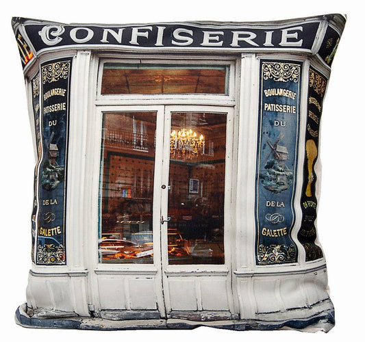 Maron Bouillie - Paris Devanture Confiserie Boulangerie Cushion Cover with Insert