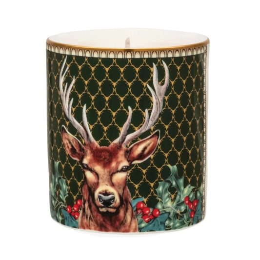 Antler Trellis Green Stag Unlidded Candle