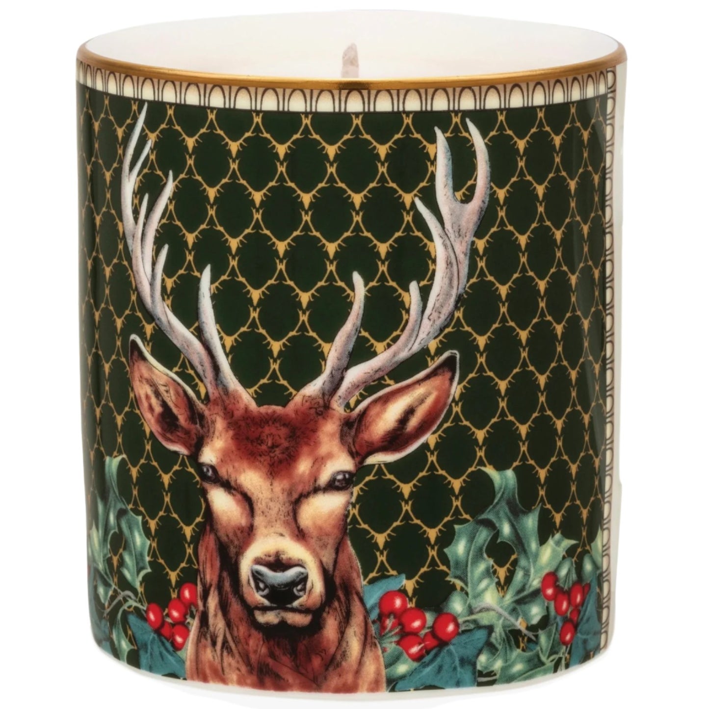 Antler Trellis Green Stag Unlidded Candle