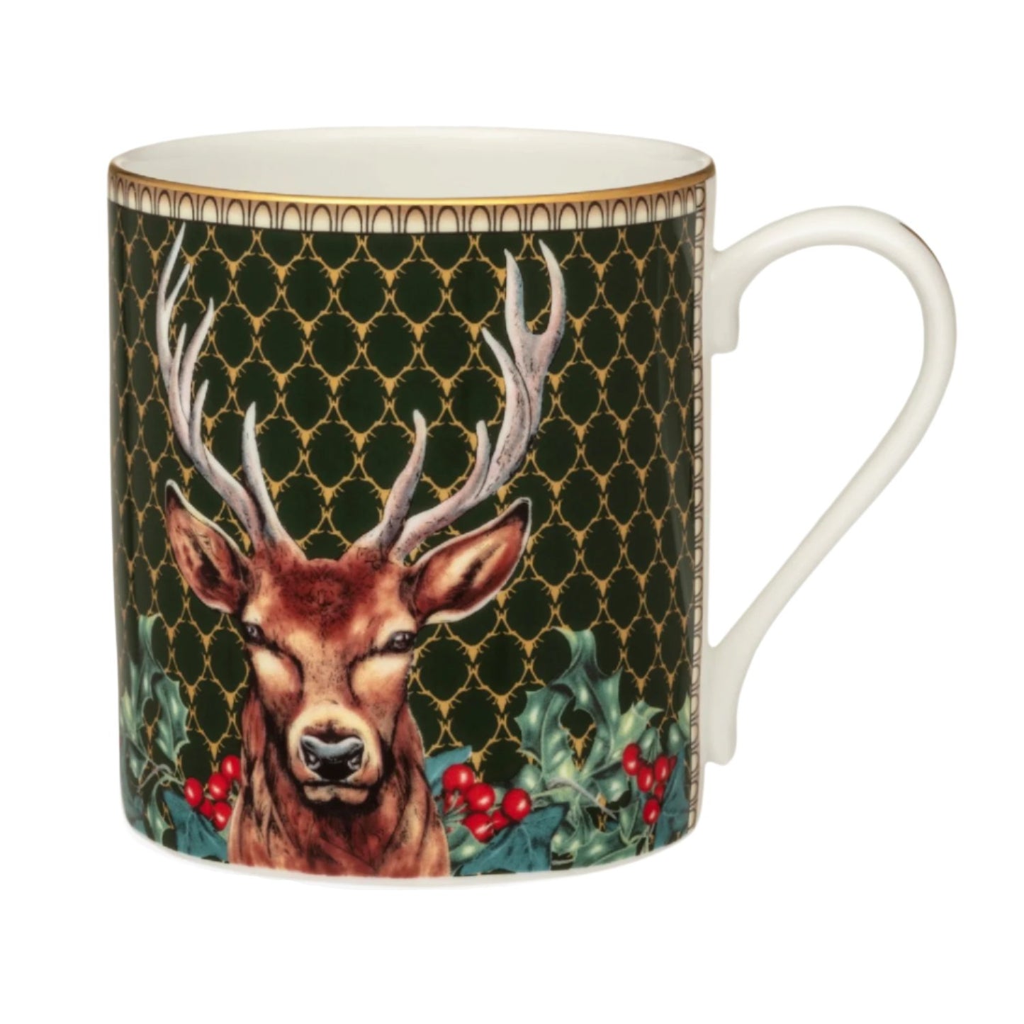 Antler Trellis Green Stag Mug