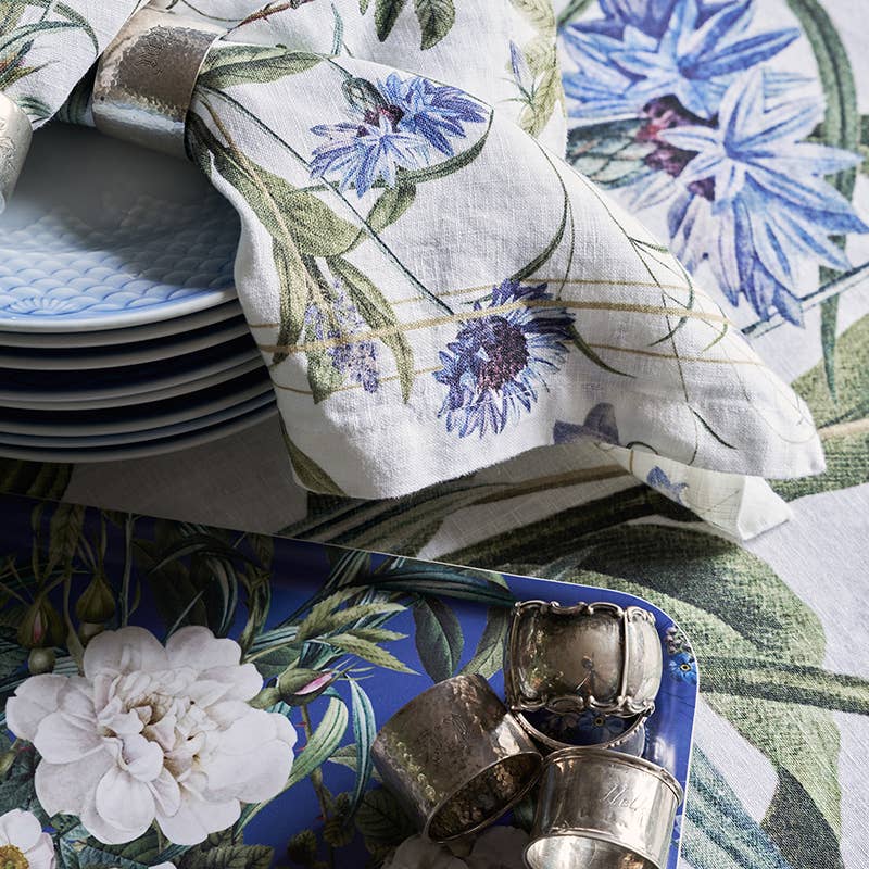Koustrup & Co. - Blue Flower Garden Linen Napkins Set/4