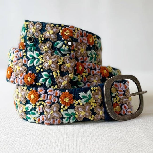 Jenny Krauss - Morning Dew Floral Embroidered Wool Belt