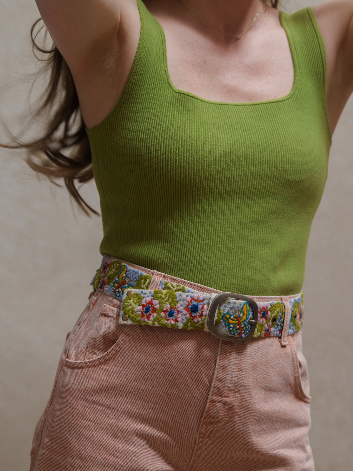 Jenny Krauss - Mariposa Embroidered Wool Belt