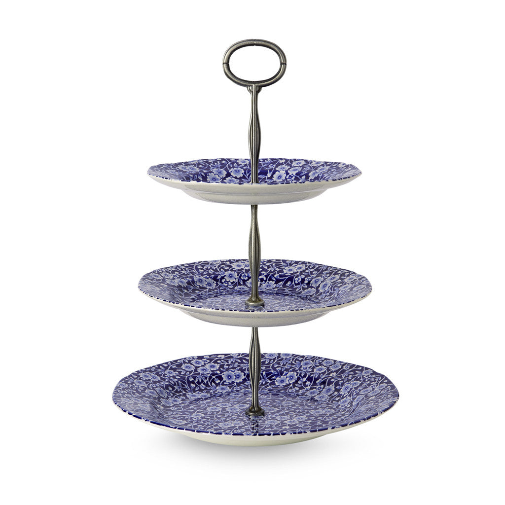 Blue Calico 3 Tier Cake Stand