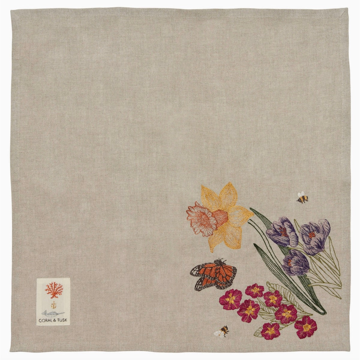 Coral & Tusk Bunnies and Blooms Dinner Napkin