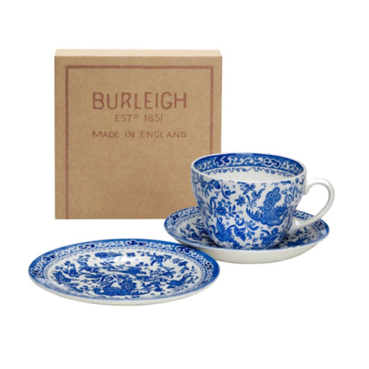 Blue Regal Peacock 3 Piece Breakfast Cup Set