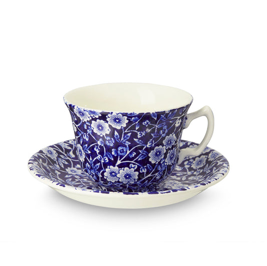 Blue Calico Teacup & Saucer