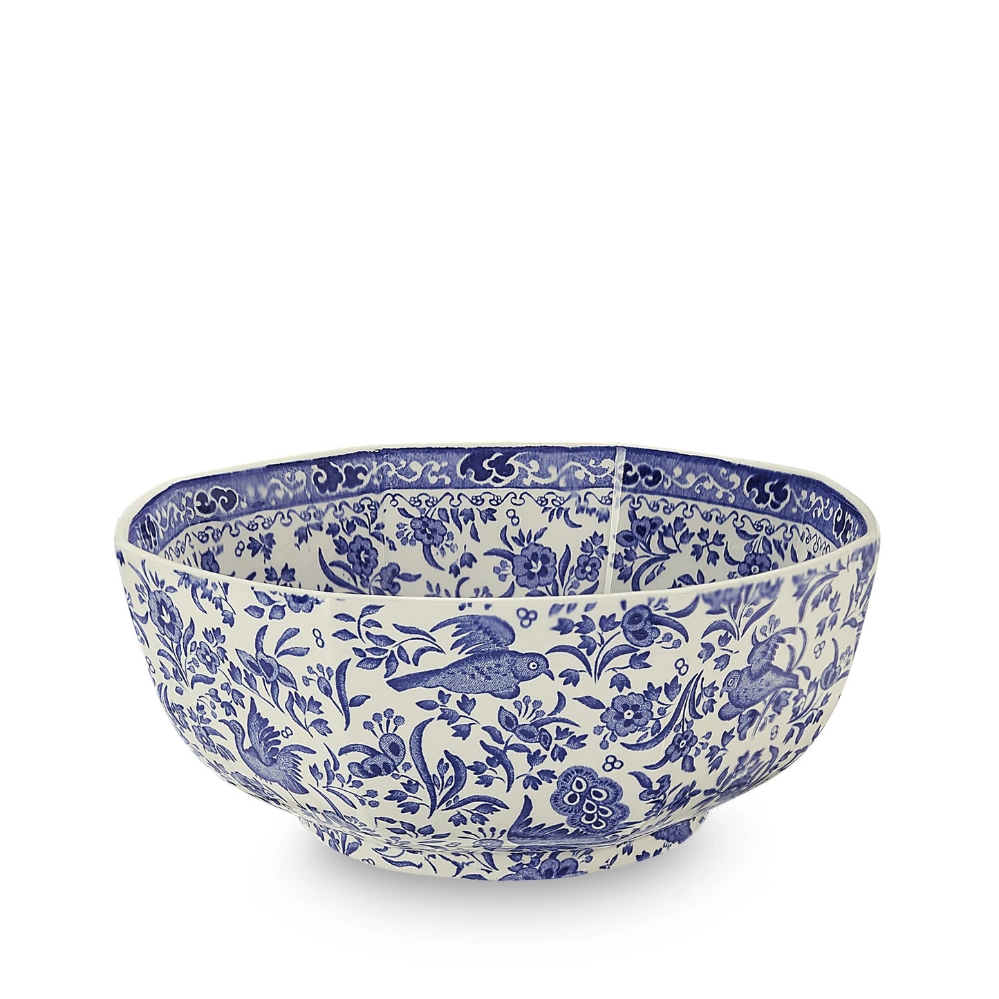 Burleigh Blue Regal Peacock Hexagonal Bowl
