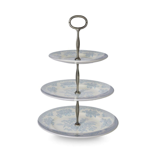 Blue Asiatic Pheasants 3 Tier Cake Stand