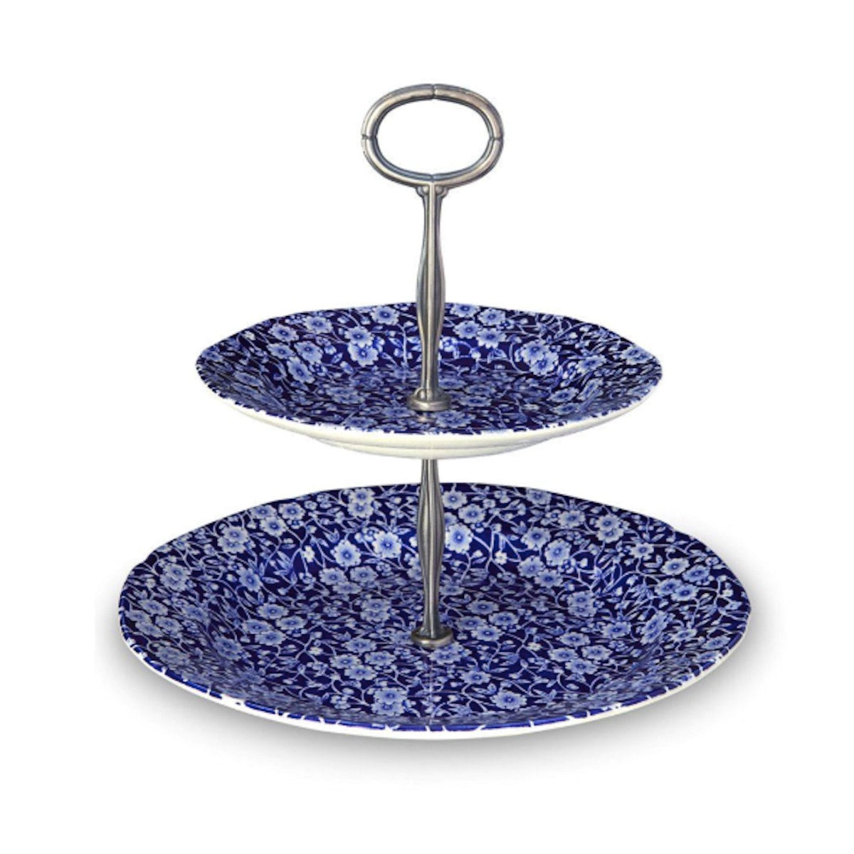 Blue Calico 2 Tier Cake Stand