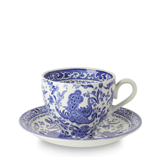 Blue Regal Peacock Teacup & Saucer